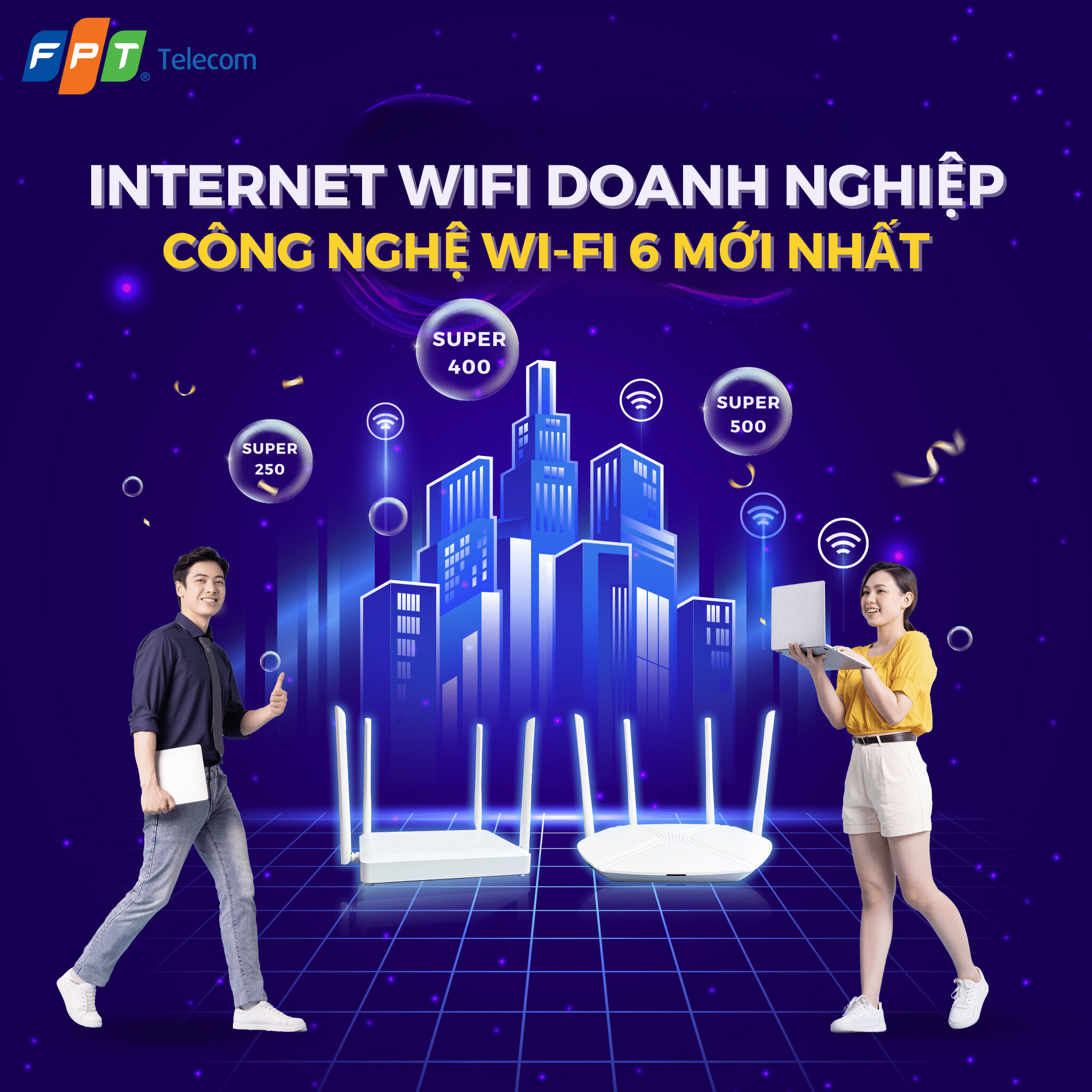 Gói Internet WiFi Doanh Nghiệp FPT - Đường Truyền Cáp Quang