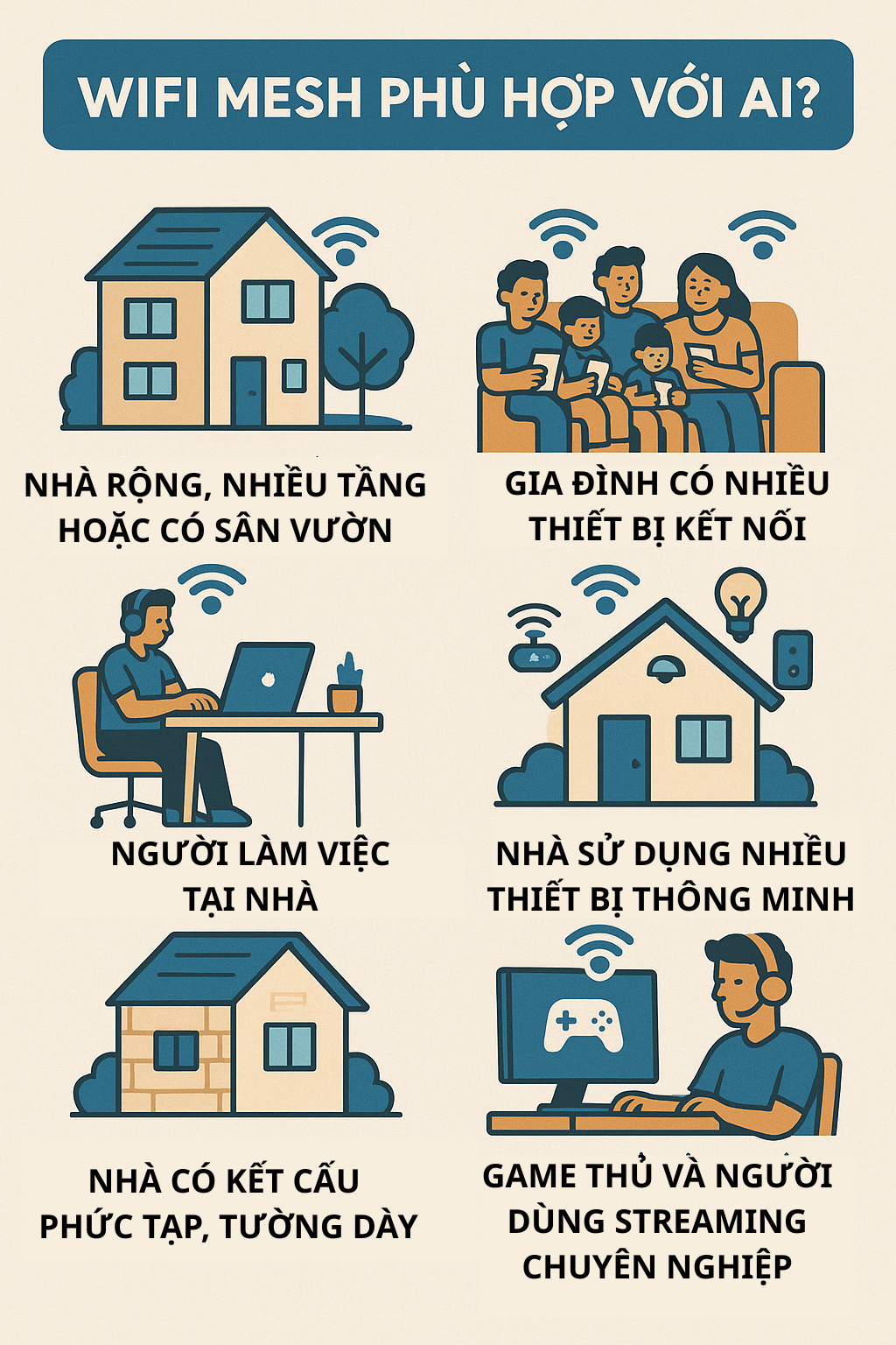 Wifi Mesh Là Gì? Kinh Nghiệm Lựa Chọn WiFi Mesh Phù Hợp Nhu Cầu 2 Đối Tượng Sử Dụng Wifi Mesh
