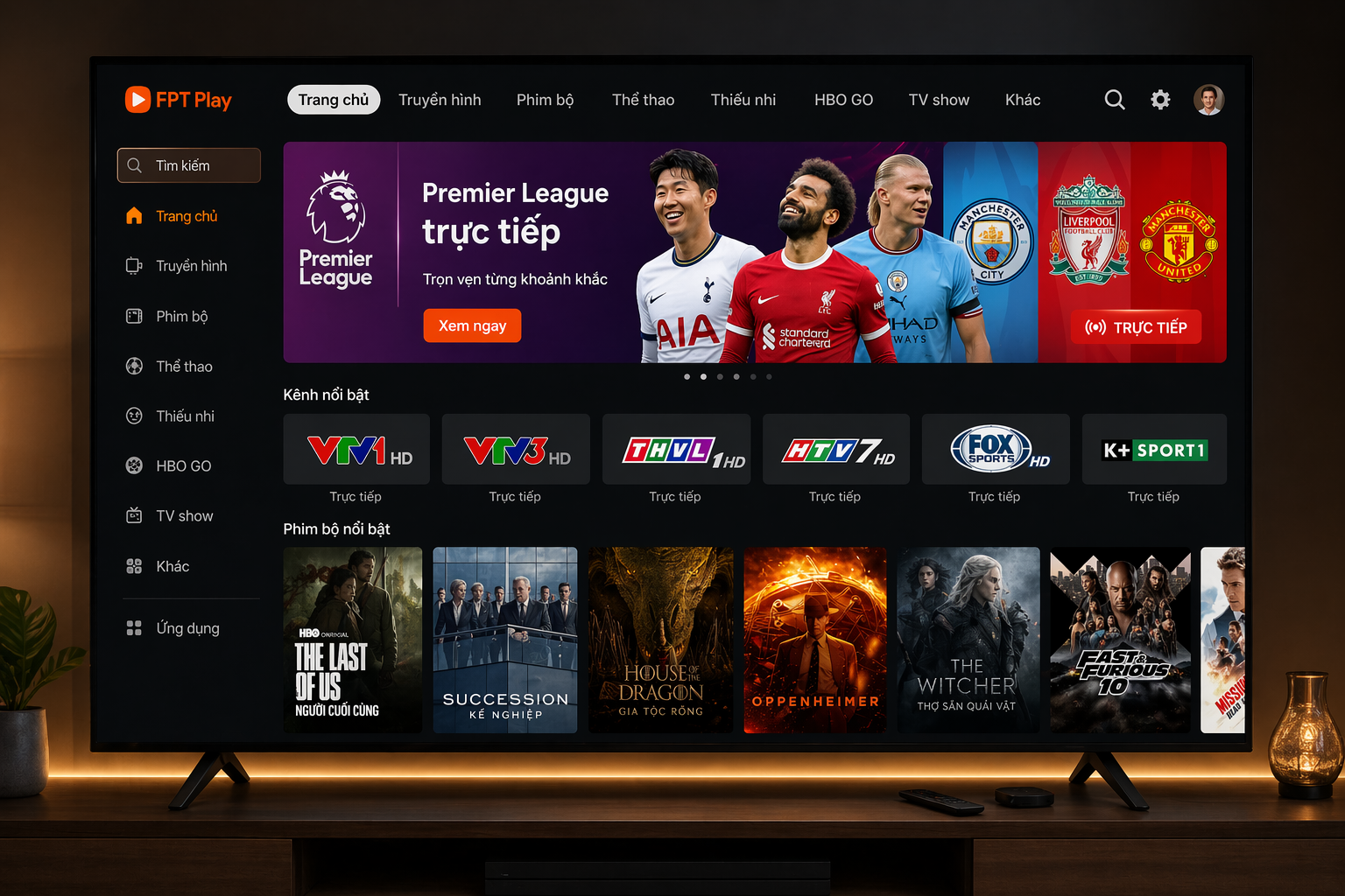 Giao Diện ứng Dụng Fpt Play Trên Gói Combo Thể Thao Sky Fpt