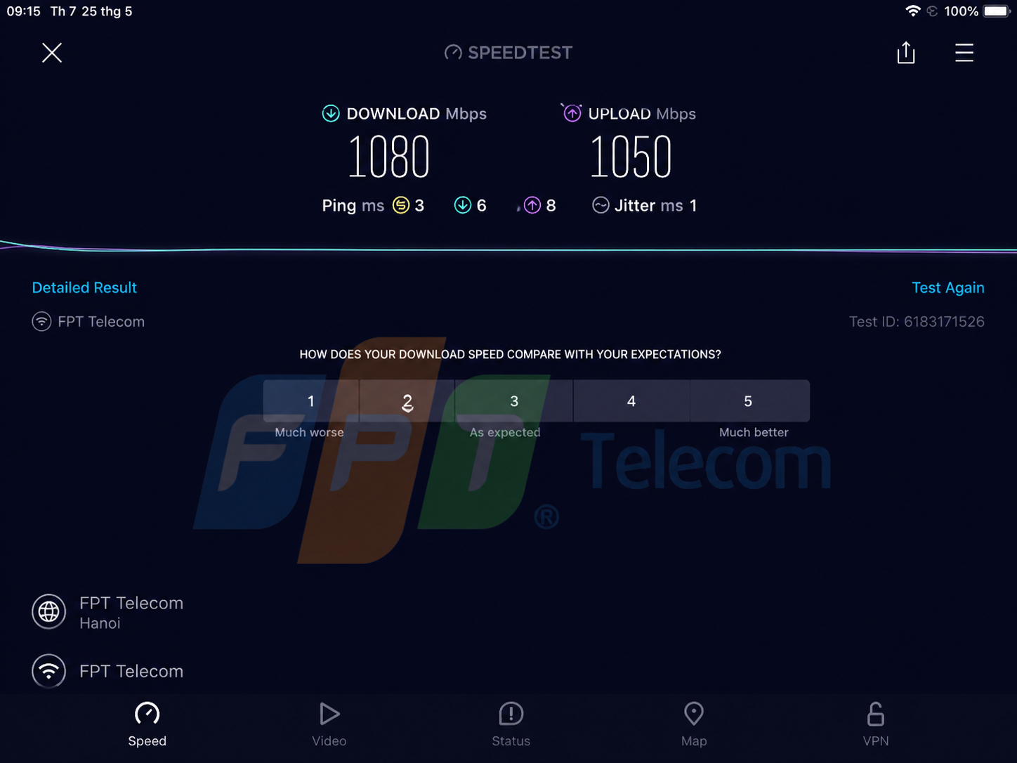 Tốc độ Thực Tế Trên Speed Test Tại Hà Nội